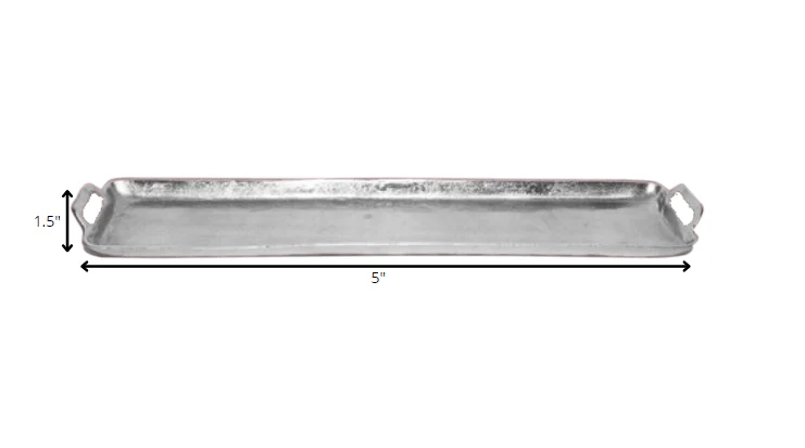 Silver Polished Long Serving Tray By Homeroots - Image 3