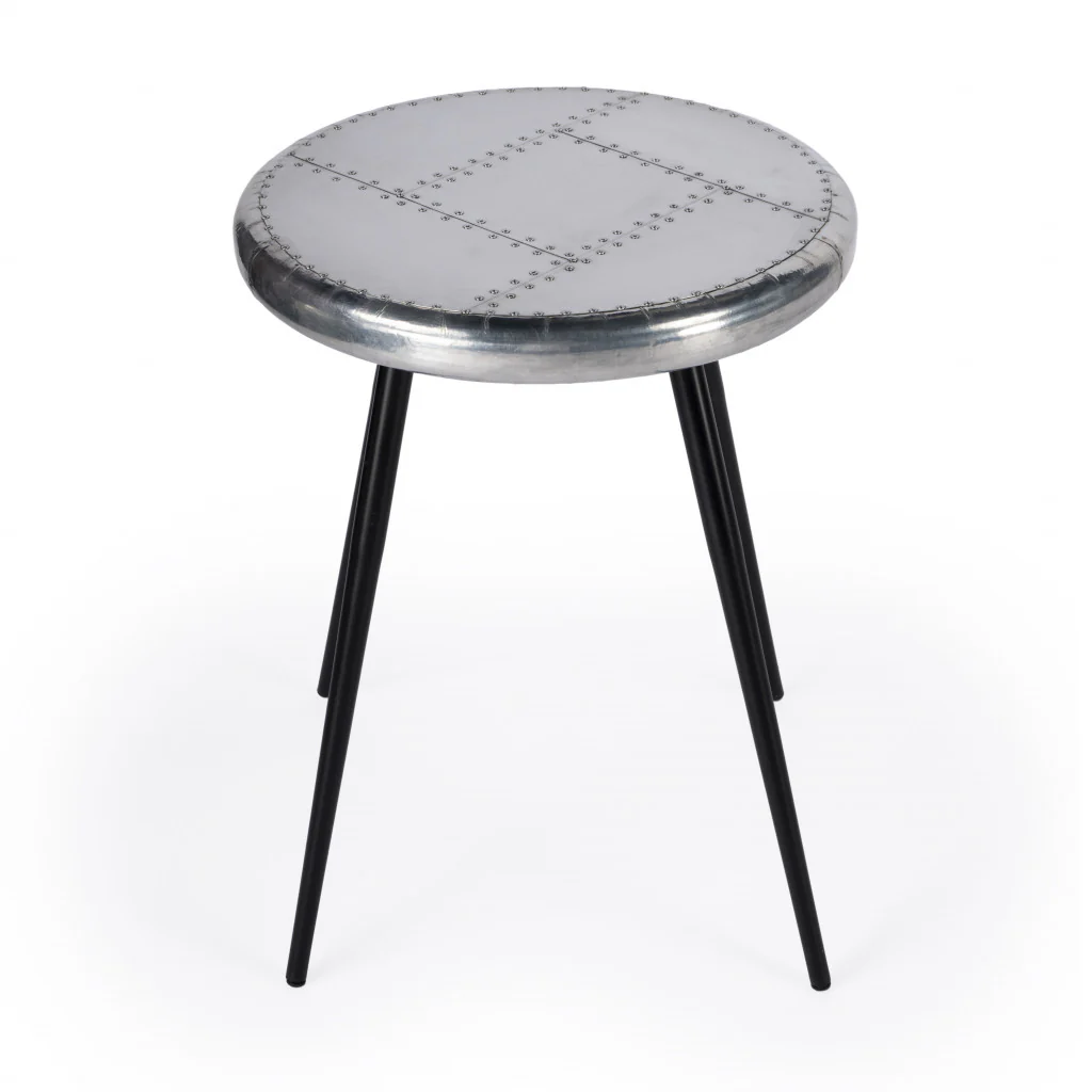 Silver Round End Table By Homeroots - Image 2