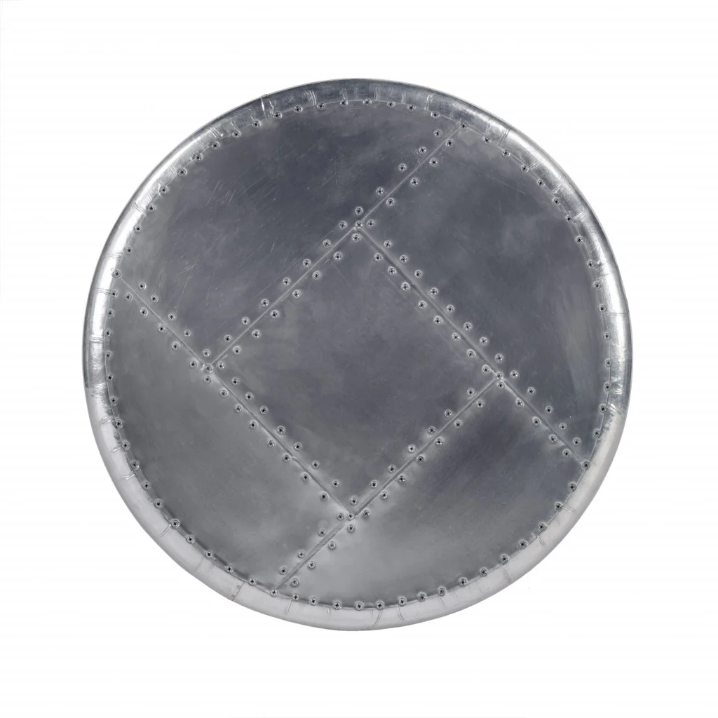 Silver Round End Table By Homeroots - Image 4