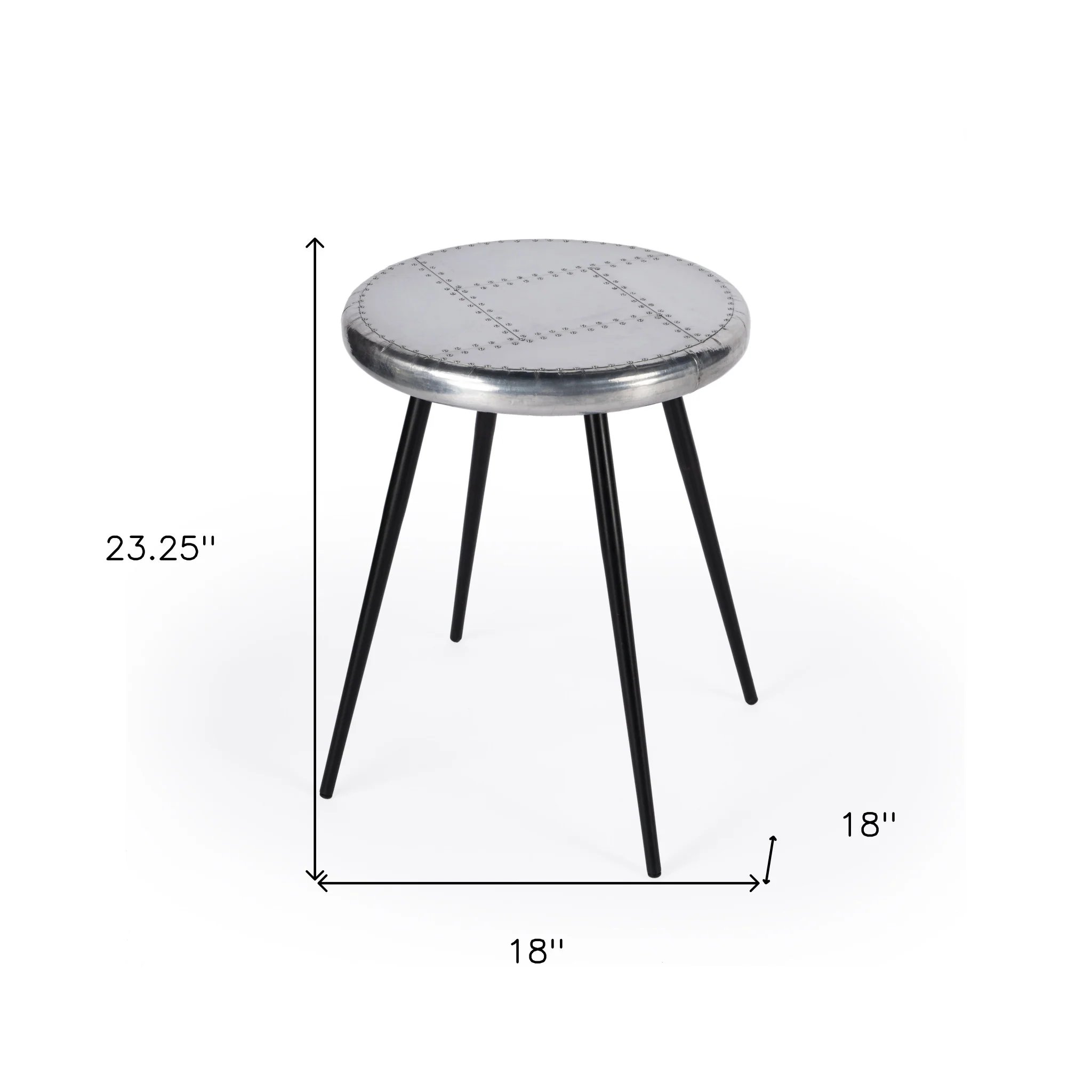 Silver Round End Table By Homeroots - Image 6