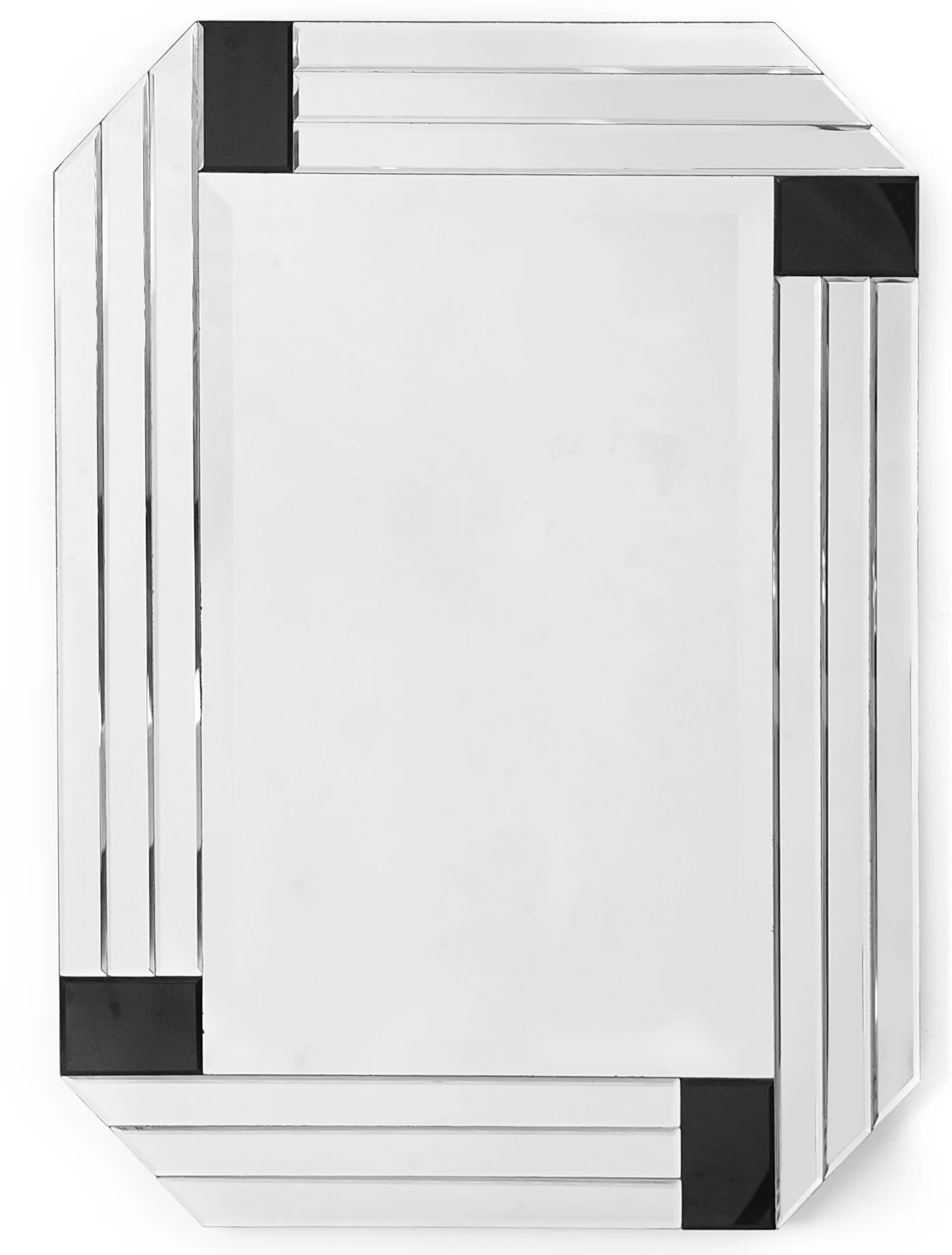 Silver Round Mirror with Black Corners By Homeroots - Image 2