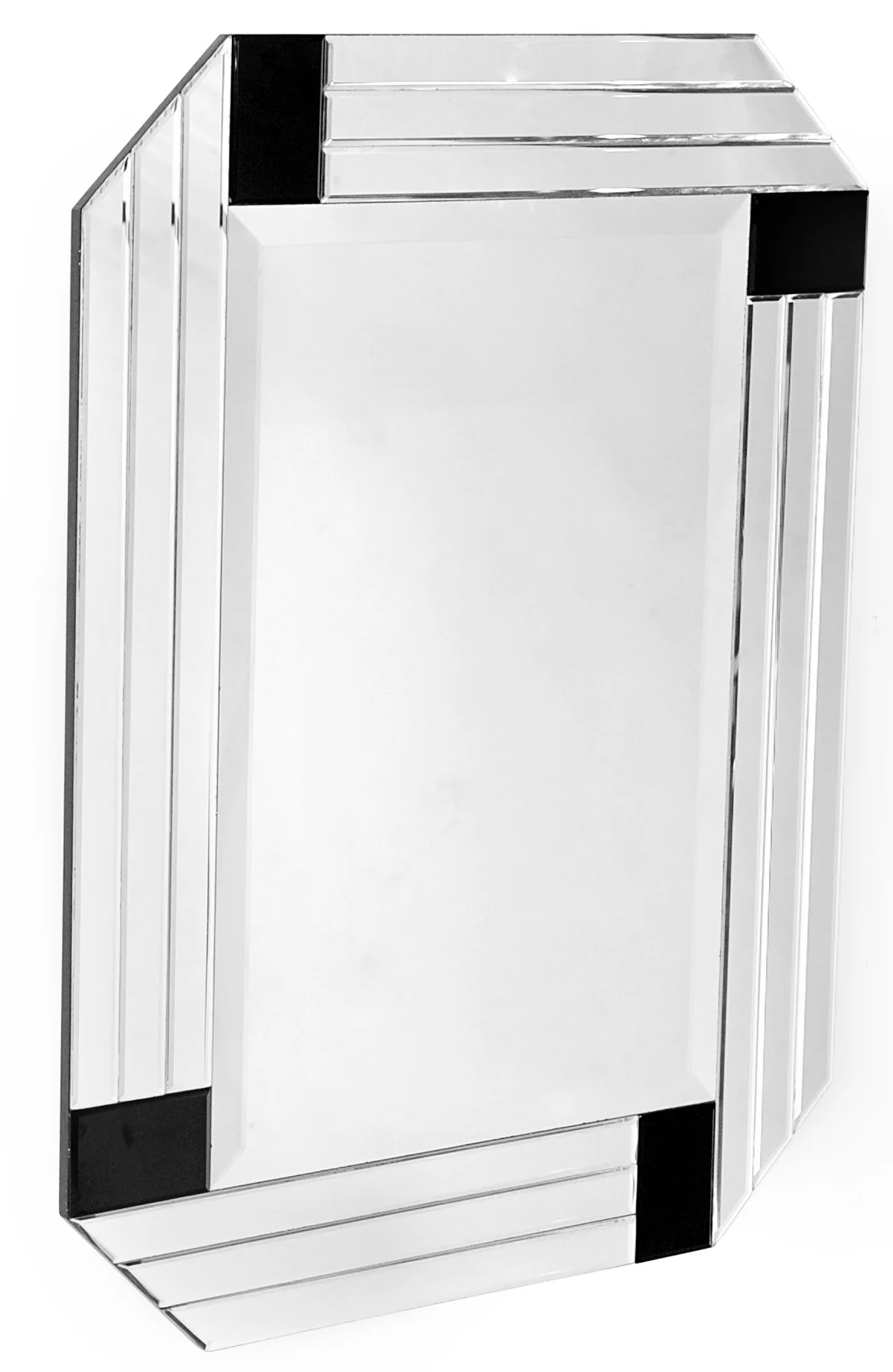 Silver Round Mirror with Black Corners By Homeroots - Image 4