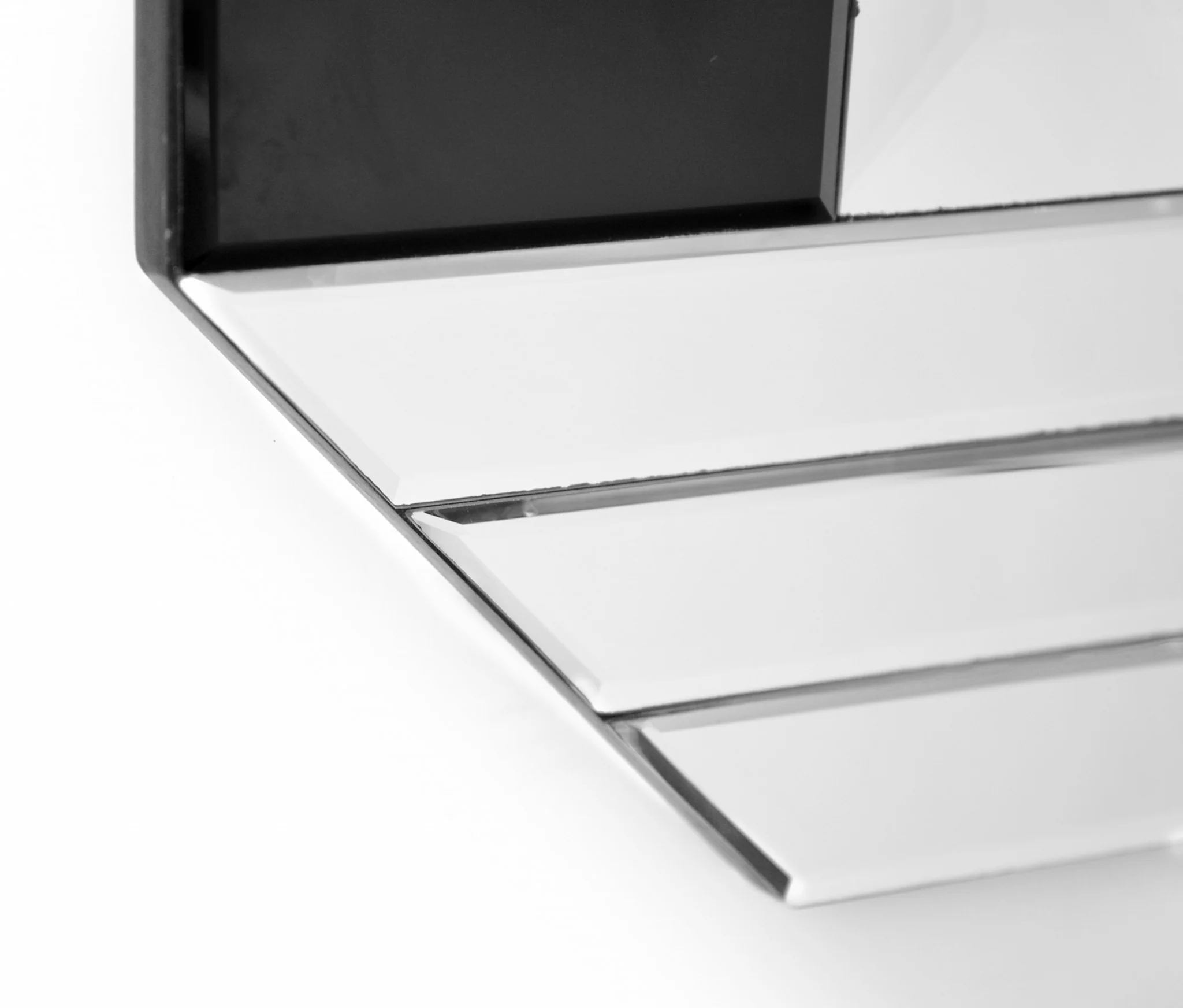 Silver Round Mirror with Black Corners By Homeroots - Image 6