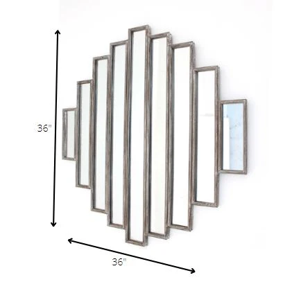 Silver Rustic Multi Mirrored Wall Sculpture By Homeroots - Image 2