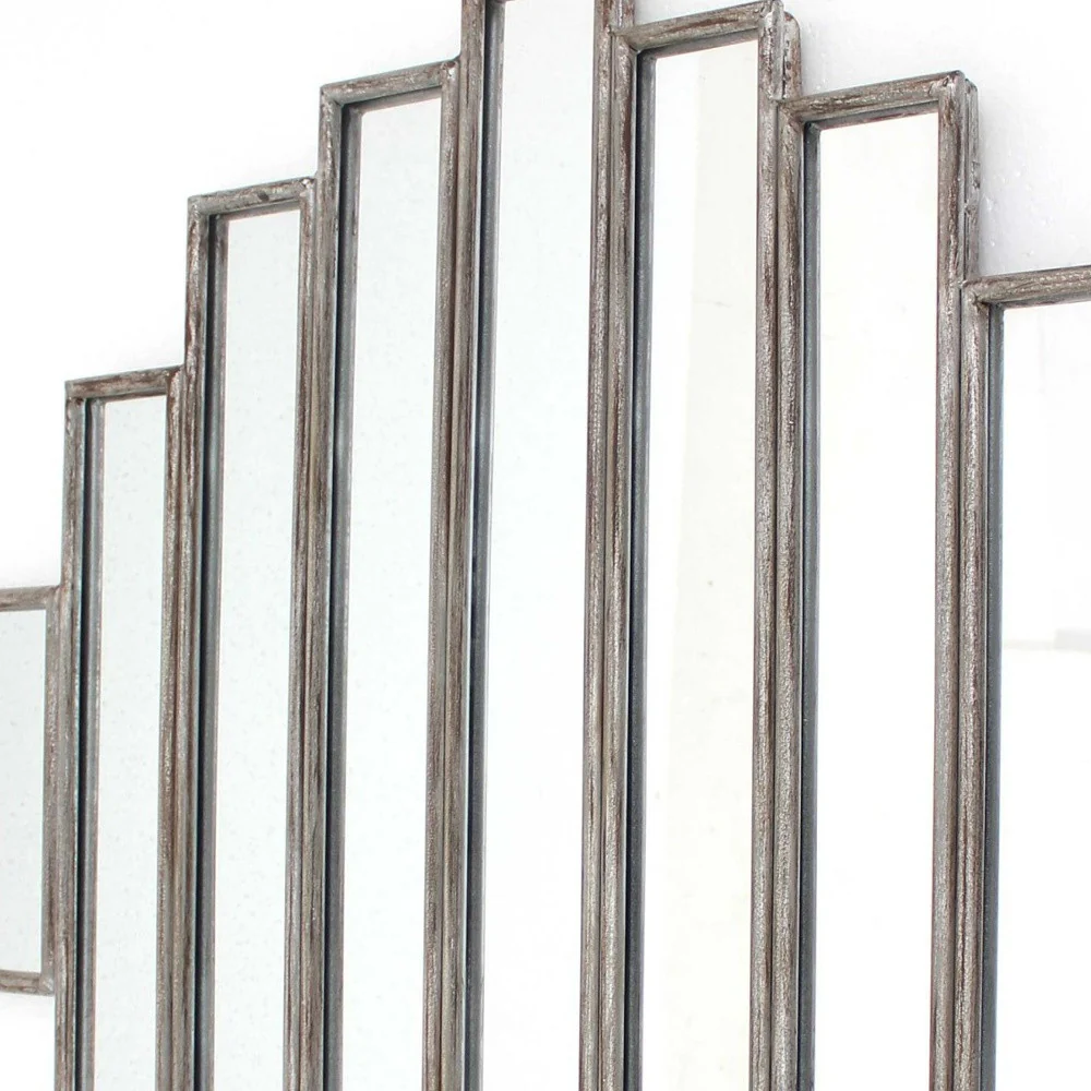 Silver Rustic Multi Mirrored Wall Sculpture By Homeroots - Image 5