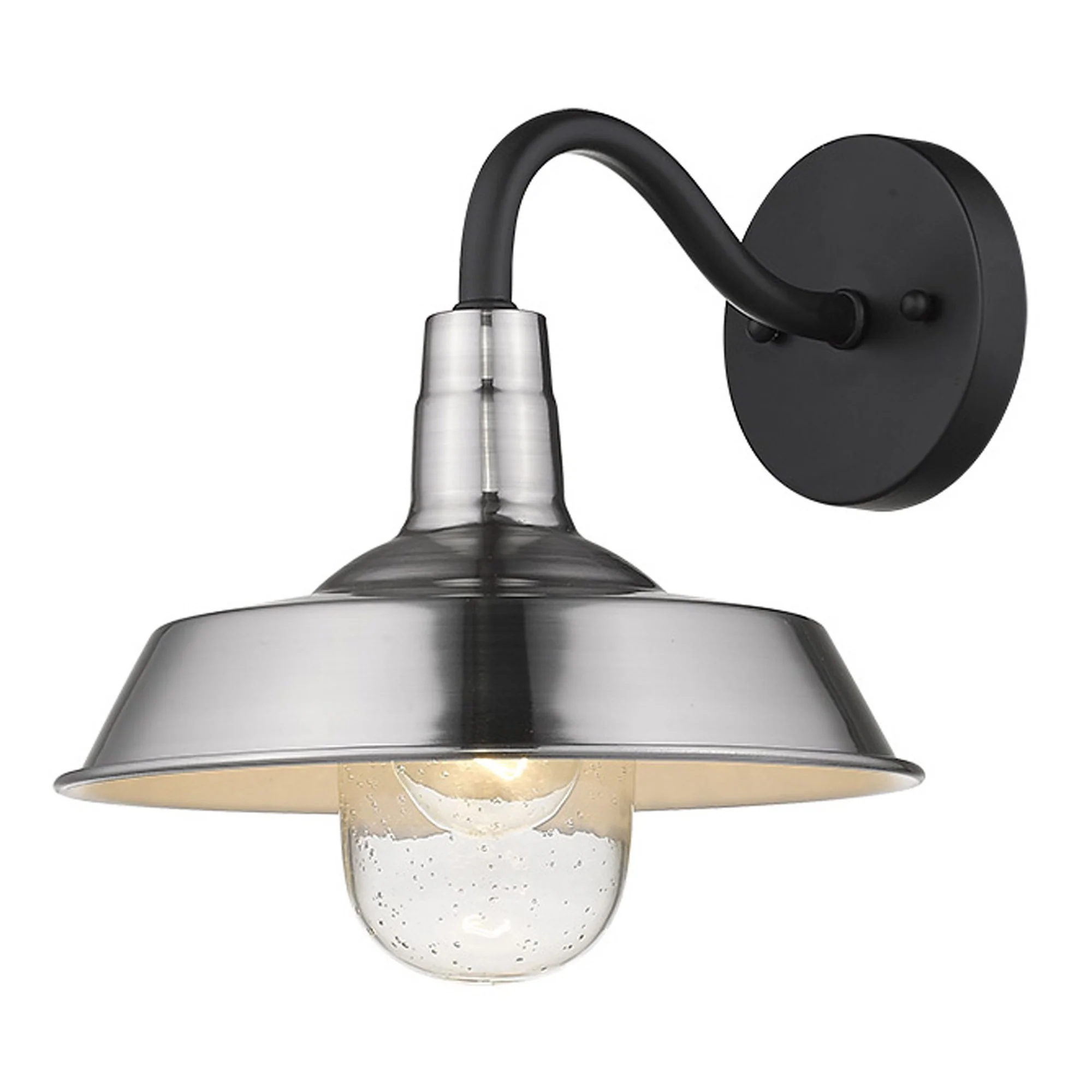 Silver Shallow Plate Shape Wall Light By Homeroots - Image 2
