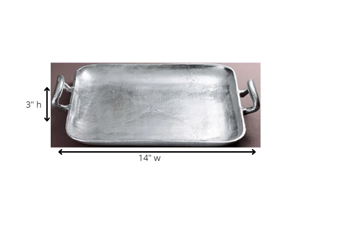 Silver Square Shaped Metal Tray By Homeroots - Image 7