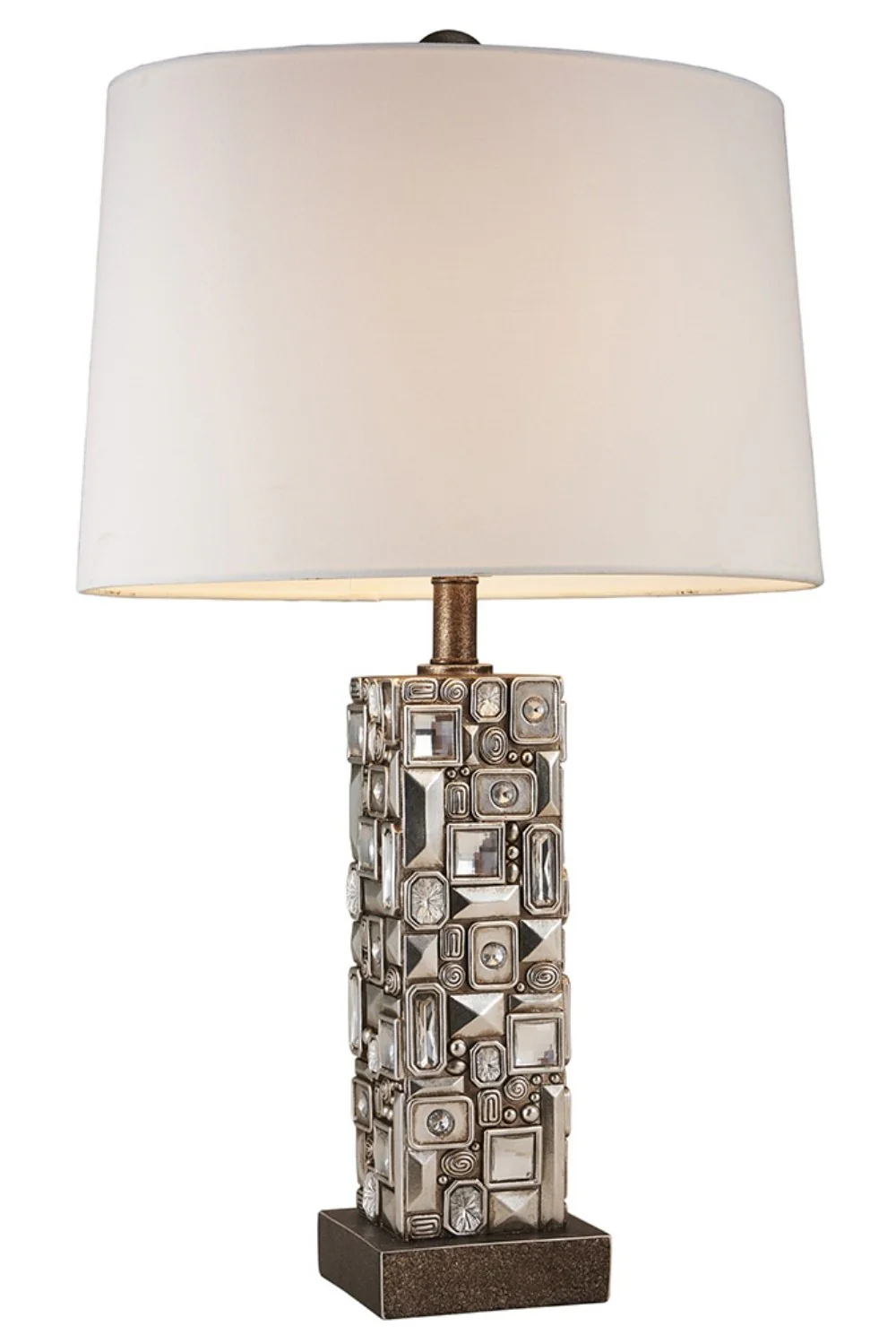 Silver Table Lamp with Abstract Mirror Design By Homeroots - Image 2