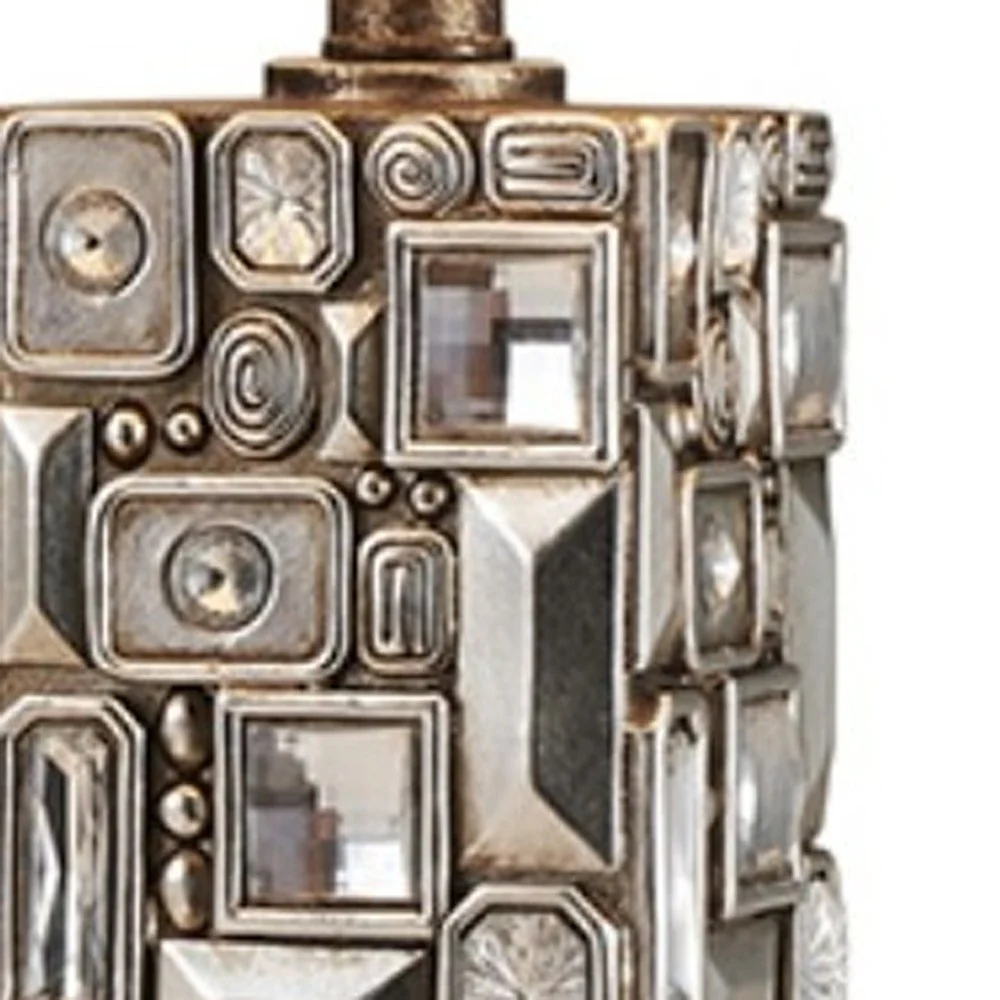 Silver Table Lamp with Abstract Mirror Design By Homeroots - Image 4