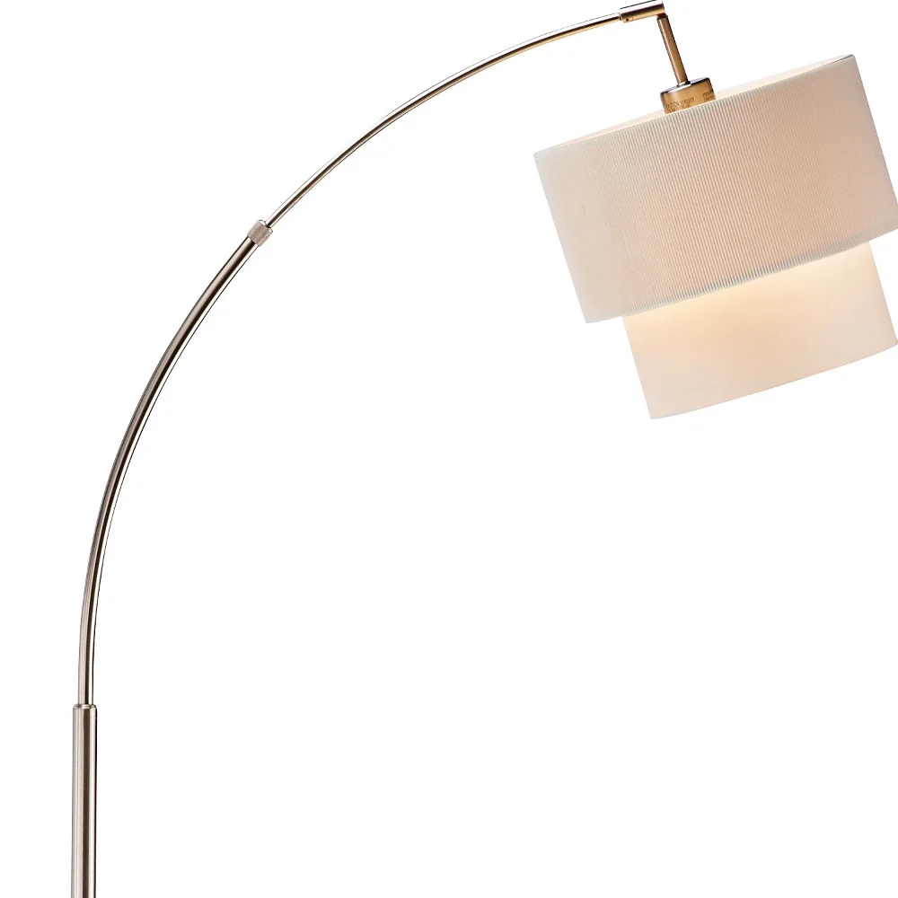 Silver Three Light Tree Floor Lamp With White Linen Drum Shade By Homeroots - Image 8