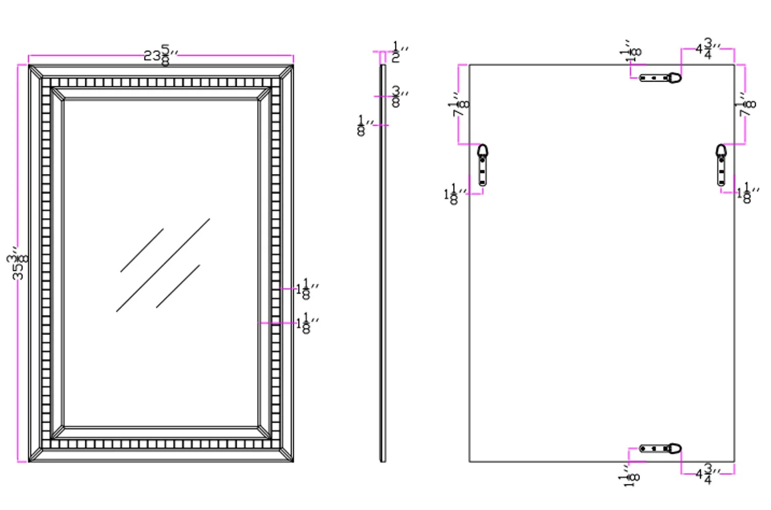Silver Tiled Border Wall Mirror By Homeroots - Image 3