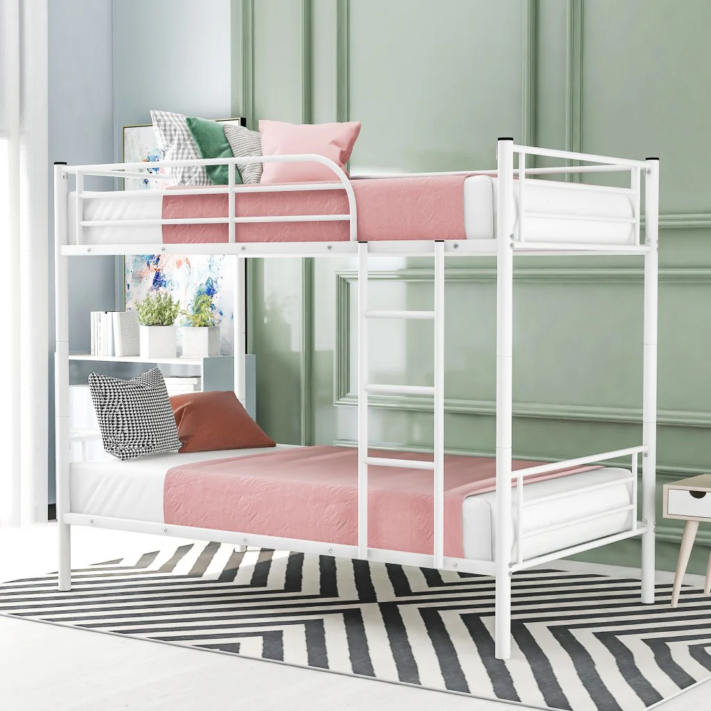 Silver Twin Over Twin Separable Bunk Bed By Homeroots - Image 10