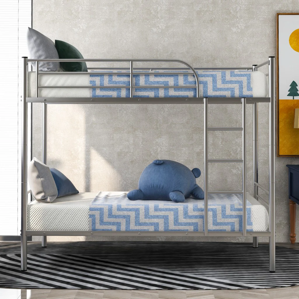Silver Twin Over Twin Separable Bunk Bed By Homeroots - Image 2
