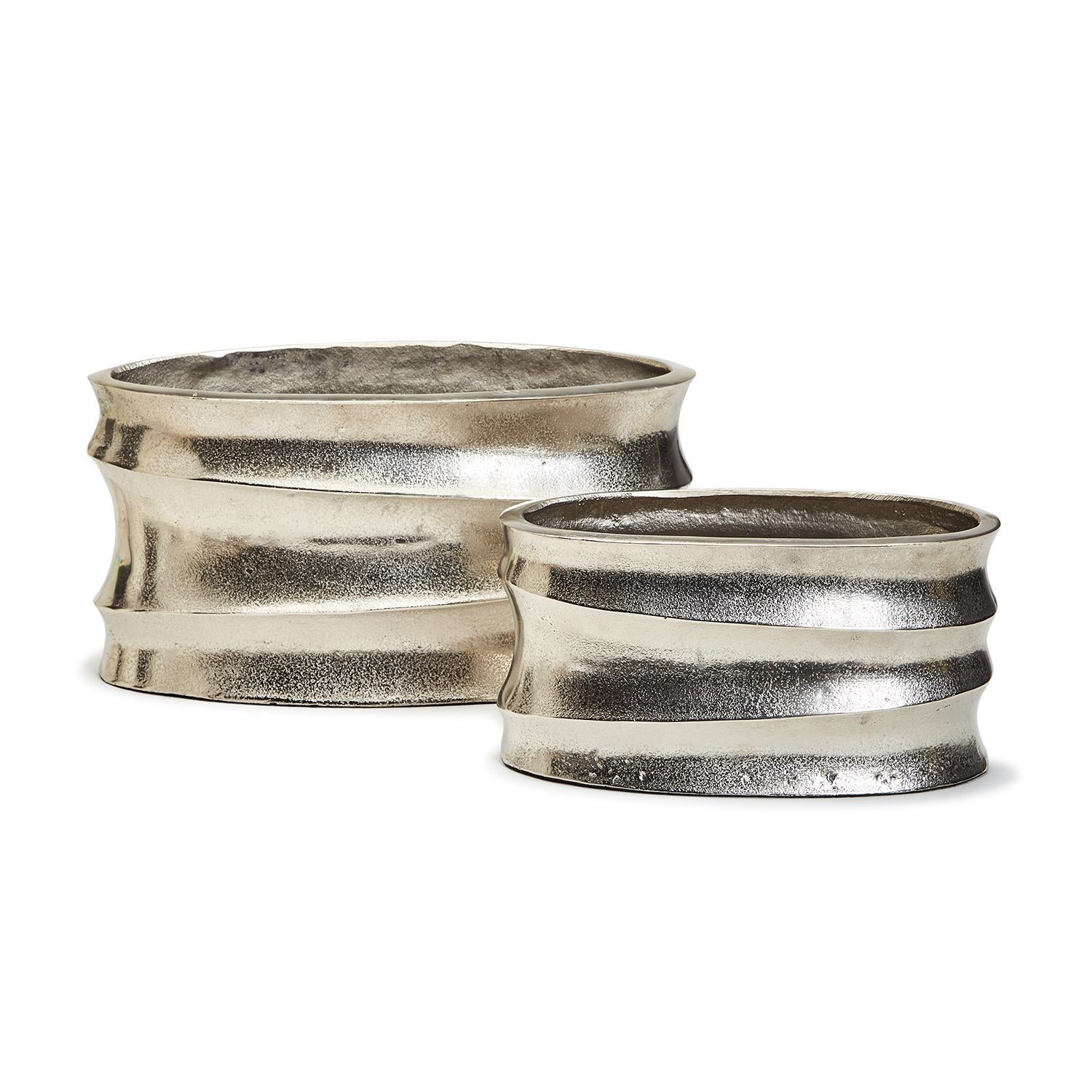 Silver Wave Cachepots Set Of 4 By Tozai Home - Image 3