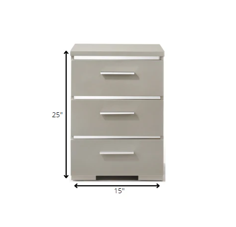 Silver Wood Veneer Paper Nightstand By Homeroots - Image 4