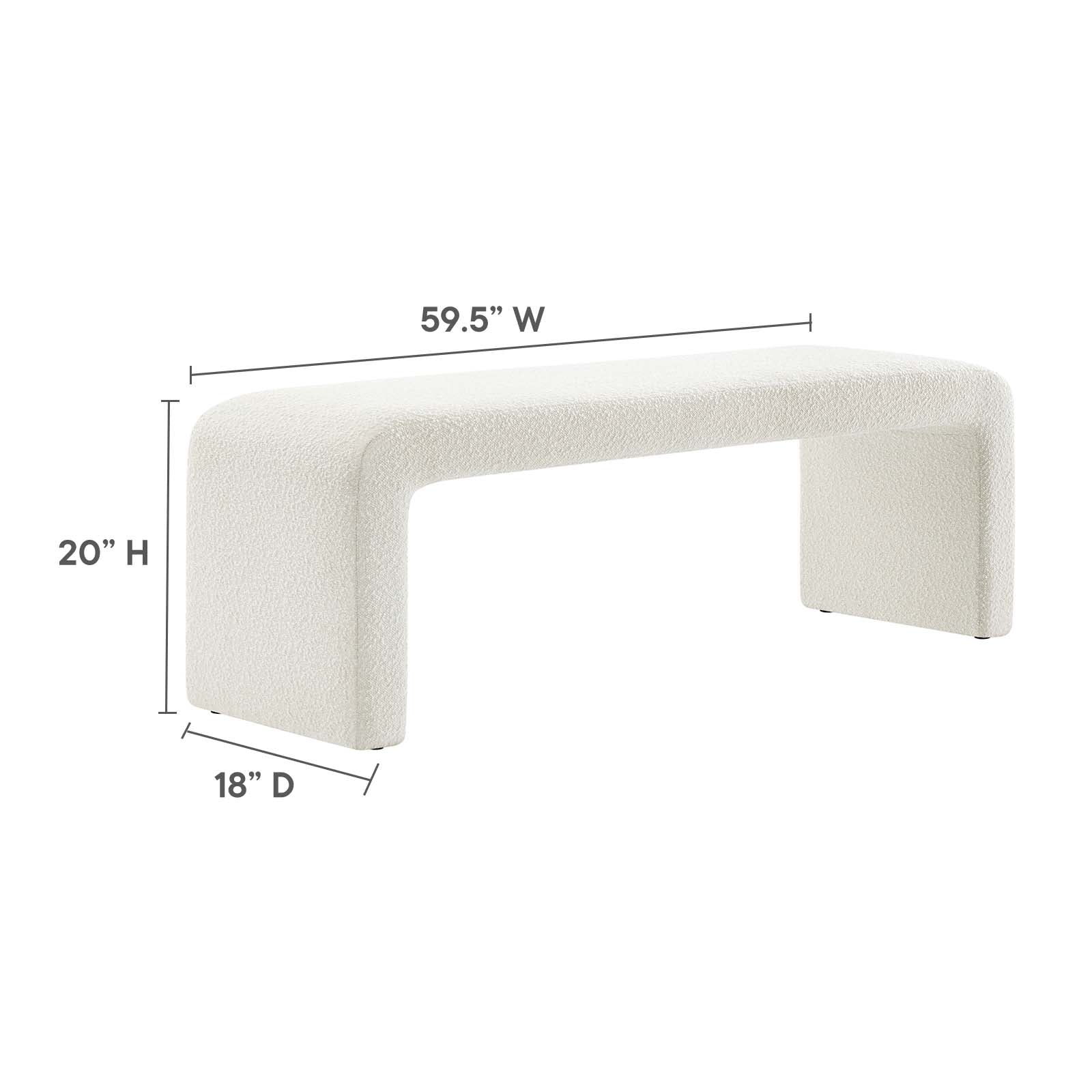 Simba Boucle Fabric Waterfall Long Bench By Modway - EEI-6736 - Image 15
