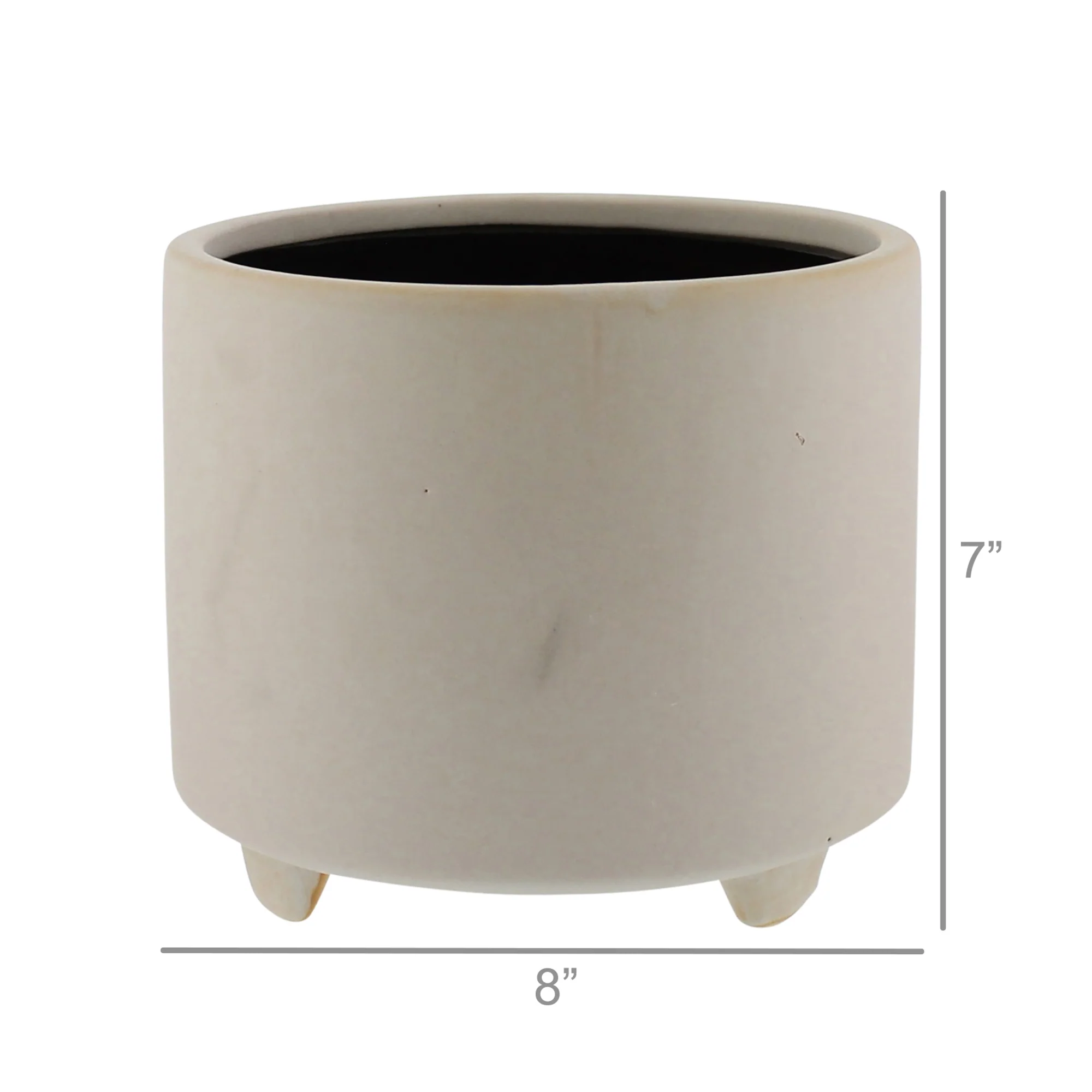Simon Footed Planter, Ceramic, White - Large - Matte White Set Of 2 By HomArt - Image 6