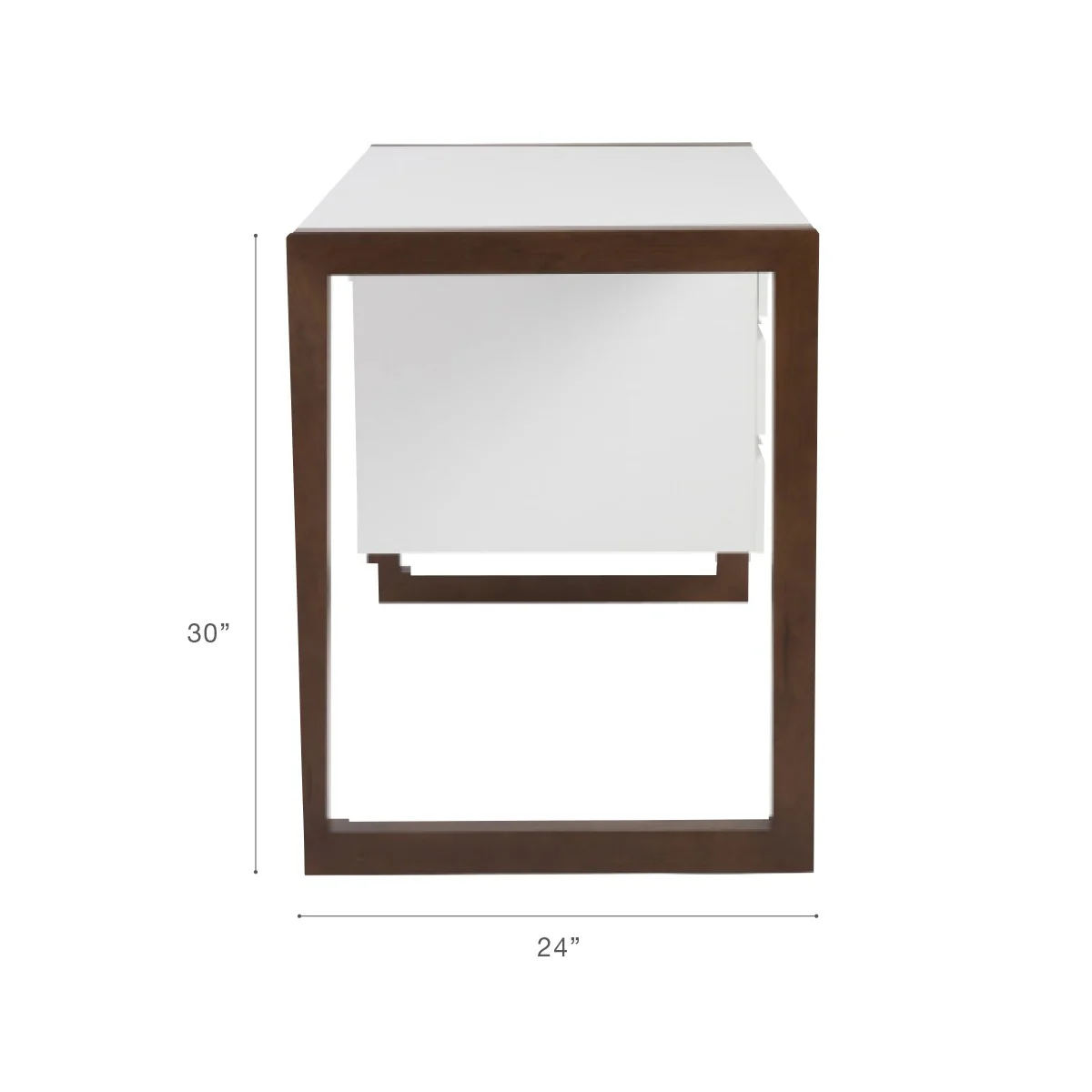 Simple Walnut and White Three Drawer Desk By Homeroots - Image 6
