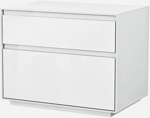 Simplistic White Gloss 2 Drawer Nightstand By Homeroots - Image 4