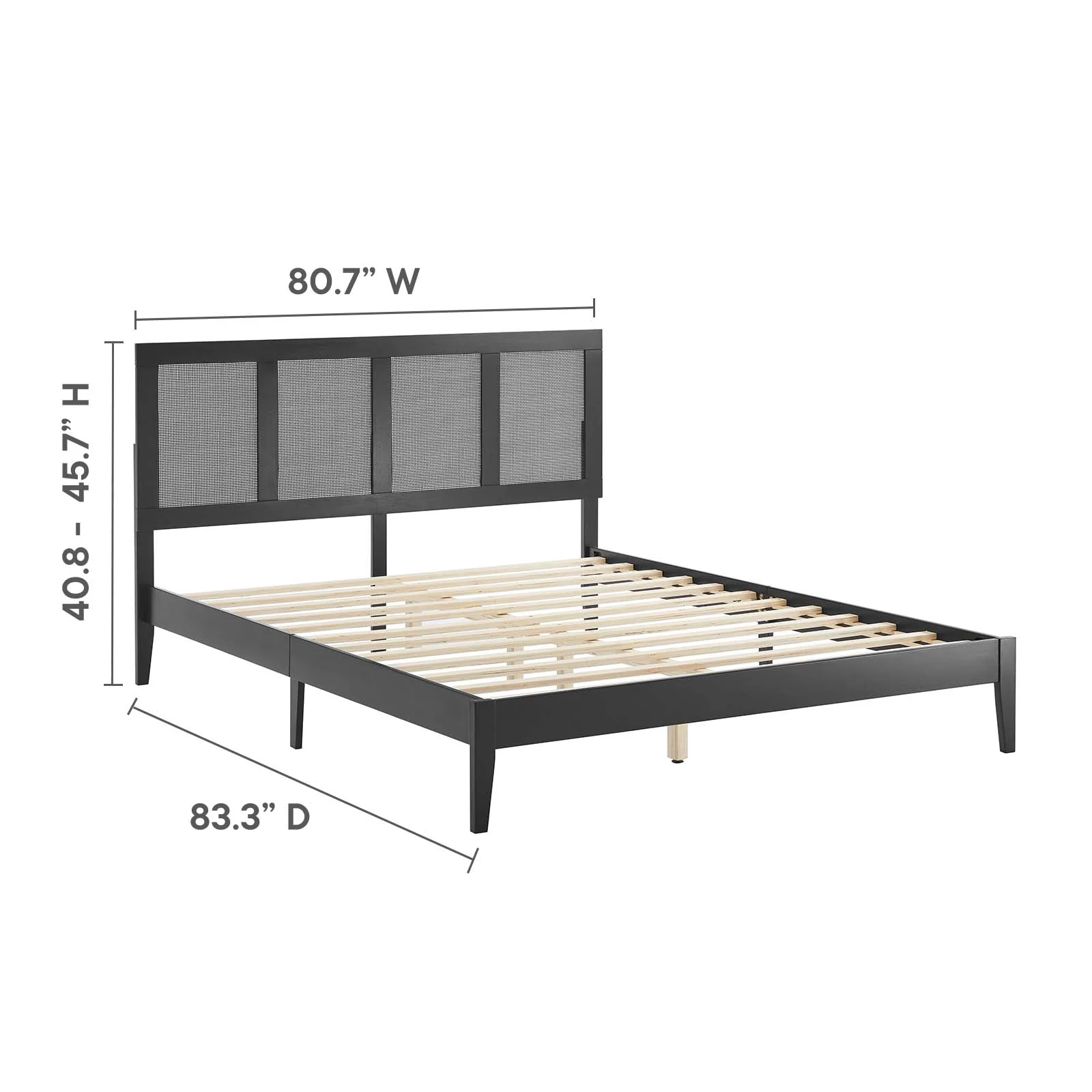 Sirocco Rattan and Wood King Platform Bed By Modway - MOD-7155 - Image 3