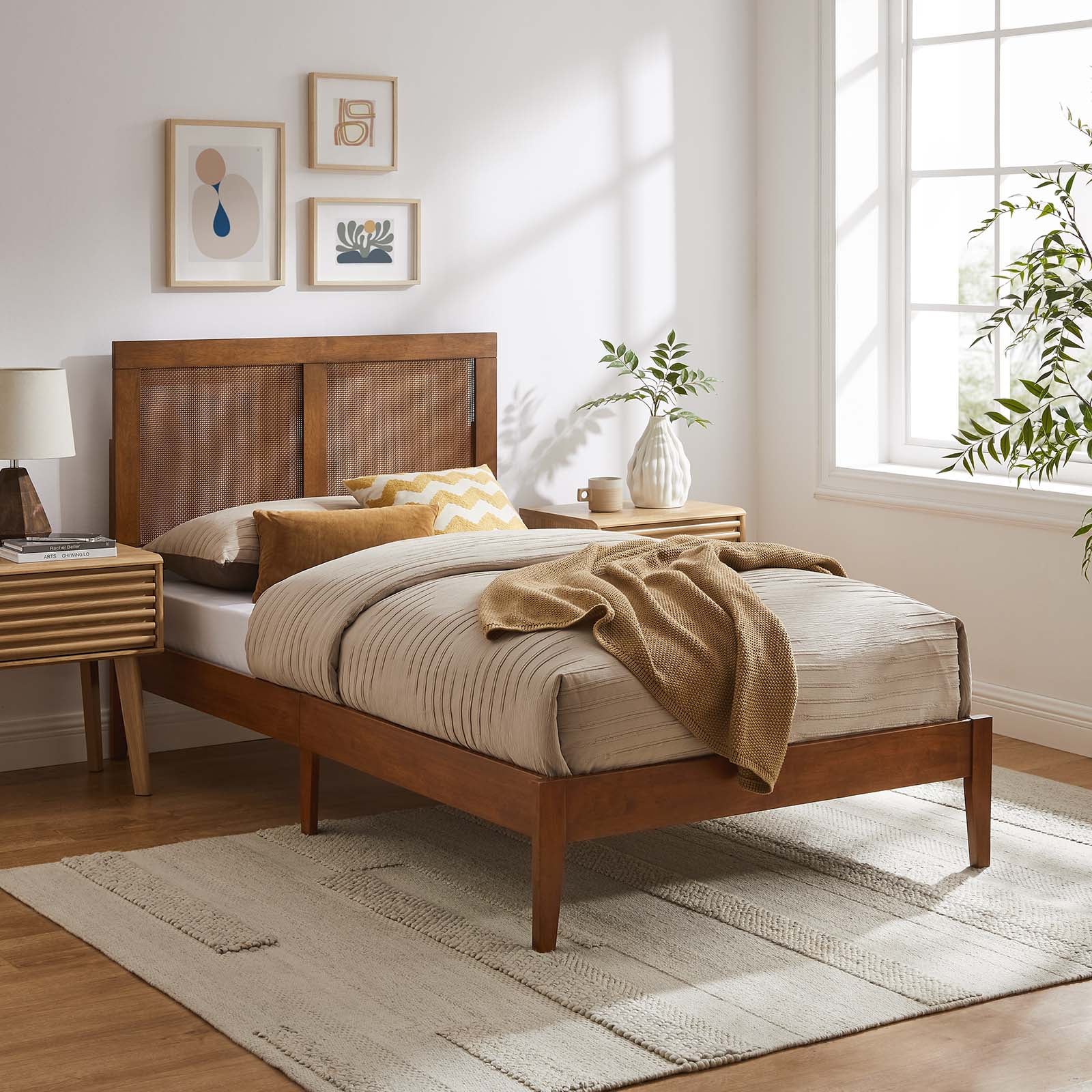Sirocco Rattan and Wood Twin Platform Bed By Modway - MOD-7152 - Image 15