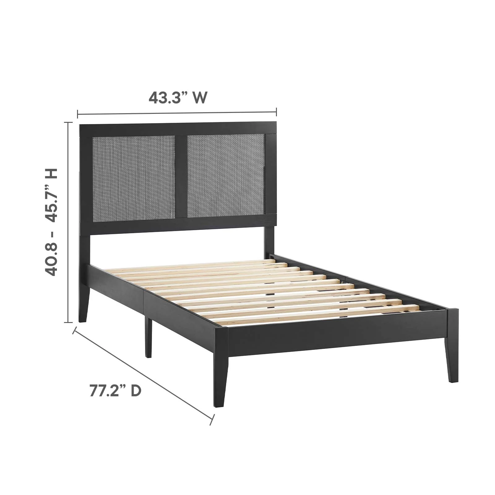 Sirocco Rattan and Wood Twin Platform Bed By Modway - MOD-7152 - Image 3