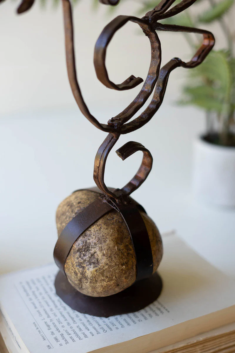 Sister Clara Metal Peace Dove On Caged Rock Base (Min 2) By Kalalou - Image 2
