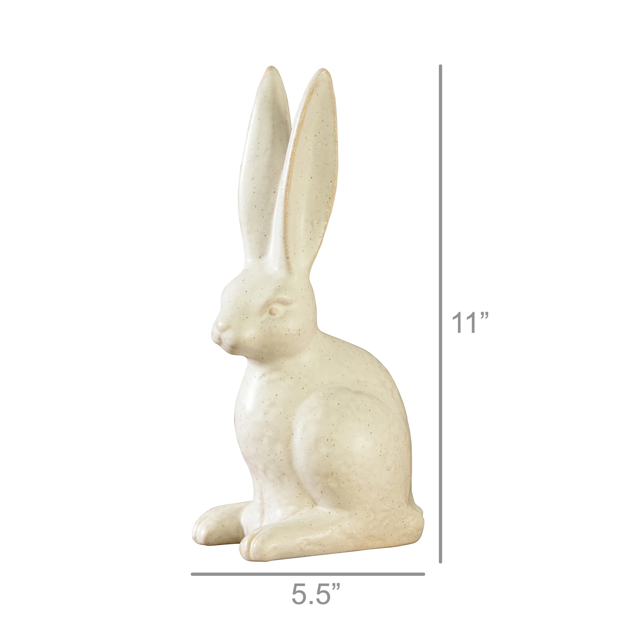 Sitting Hare, Ceramic - Large - Matte White Set Of 2 By HomArt - Image 4