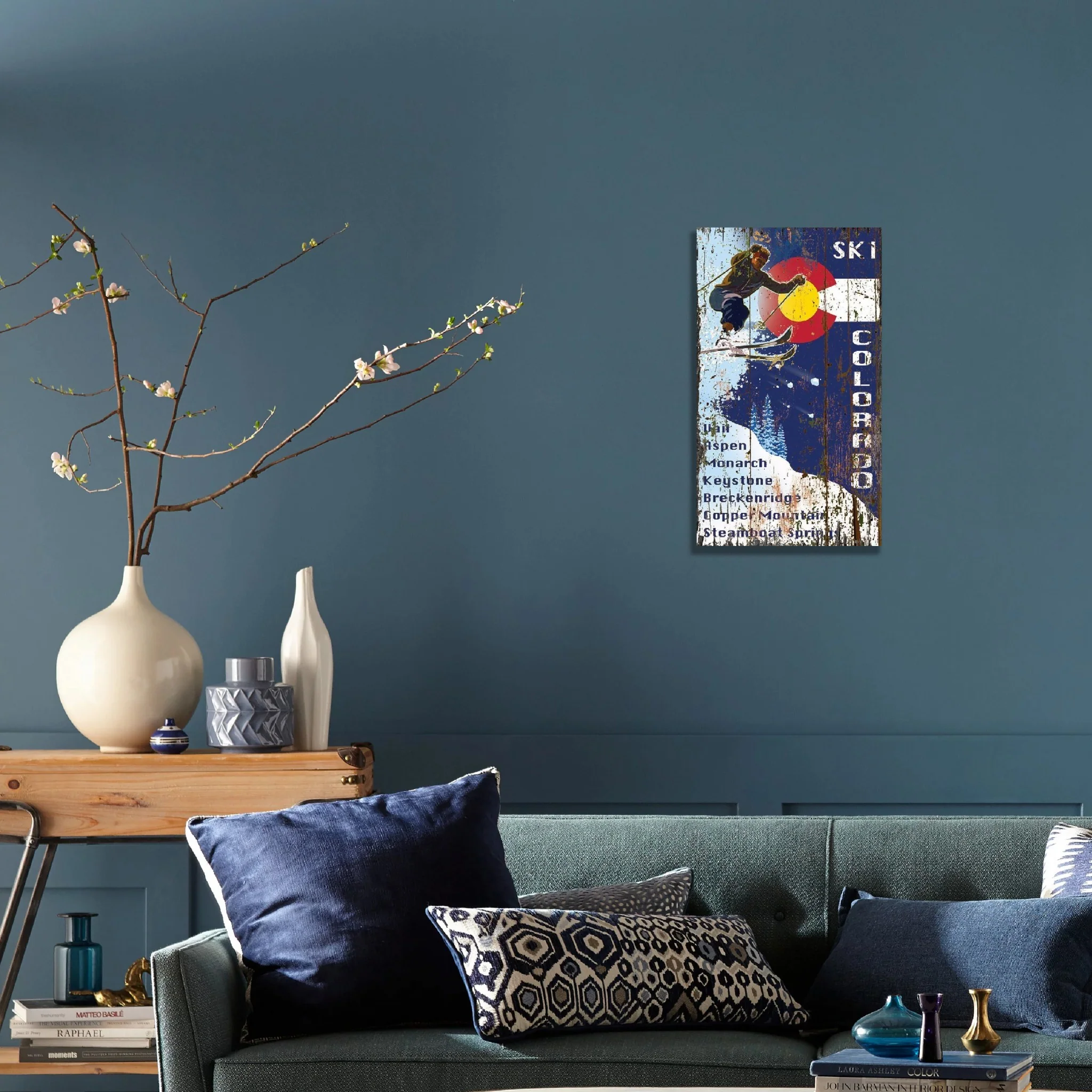 Skiing into the Colorado Flag Wall Art By Homeroots - Image 2