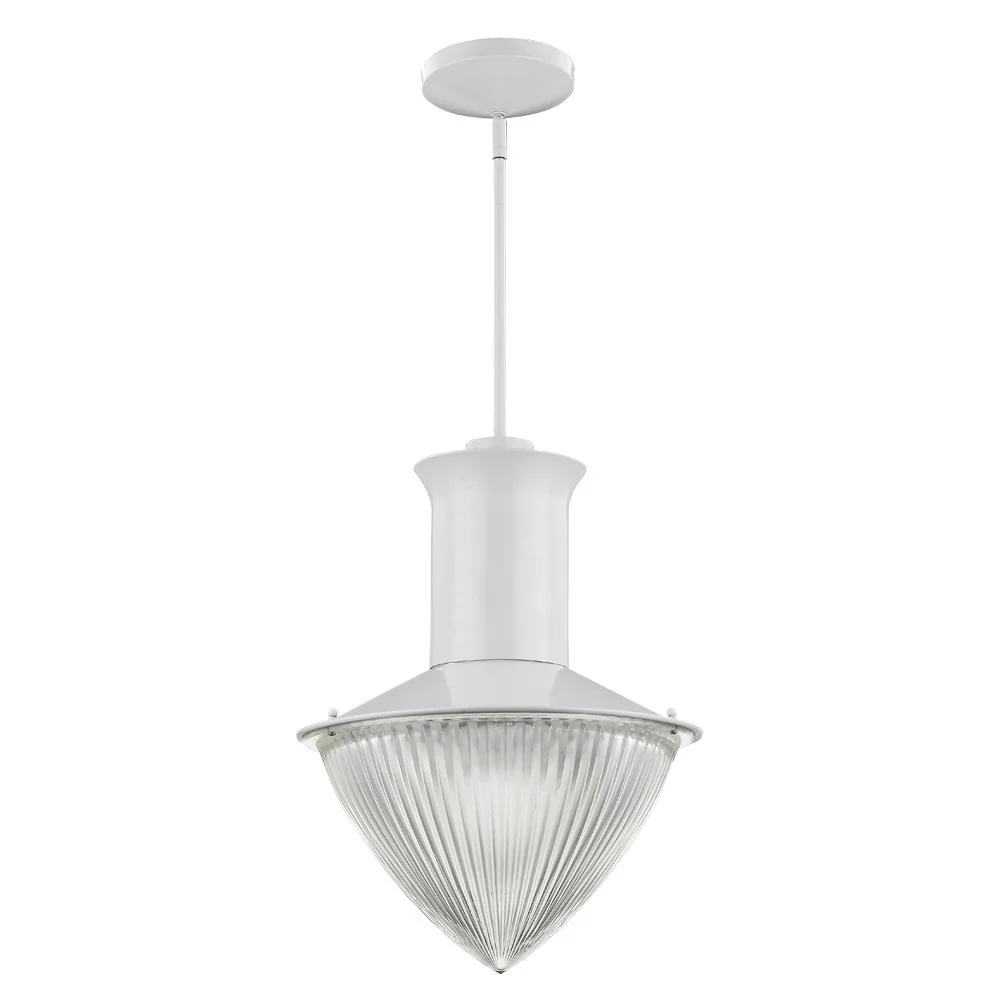 Skylar 1-Light White Pendant With Halophane Glass Shade By Homeroots - Image 2