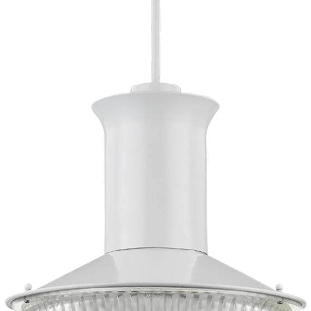 Skylar 1-Light White Pendant With Halophane Glass Shade By Homeroots - Image 3