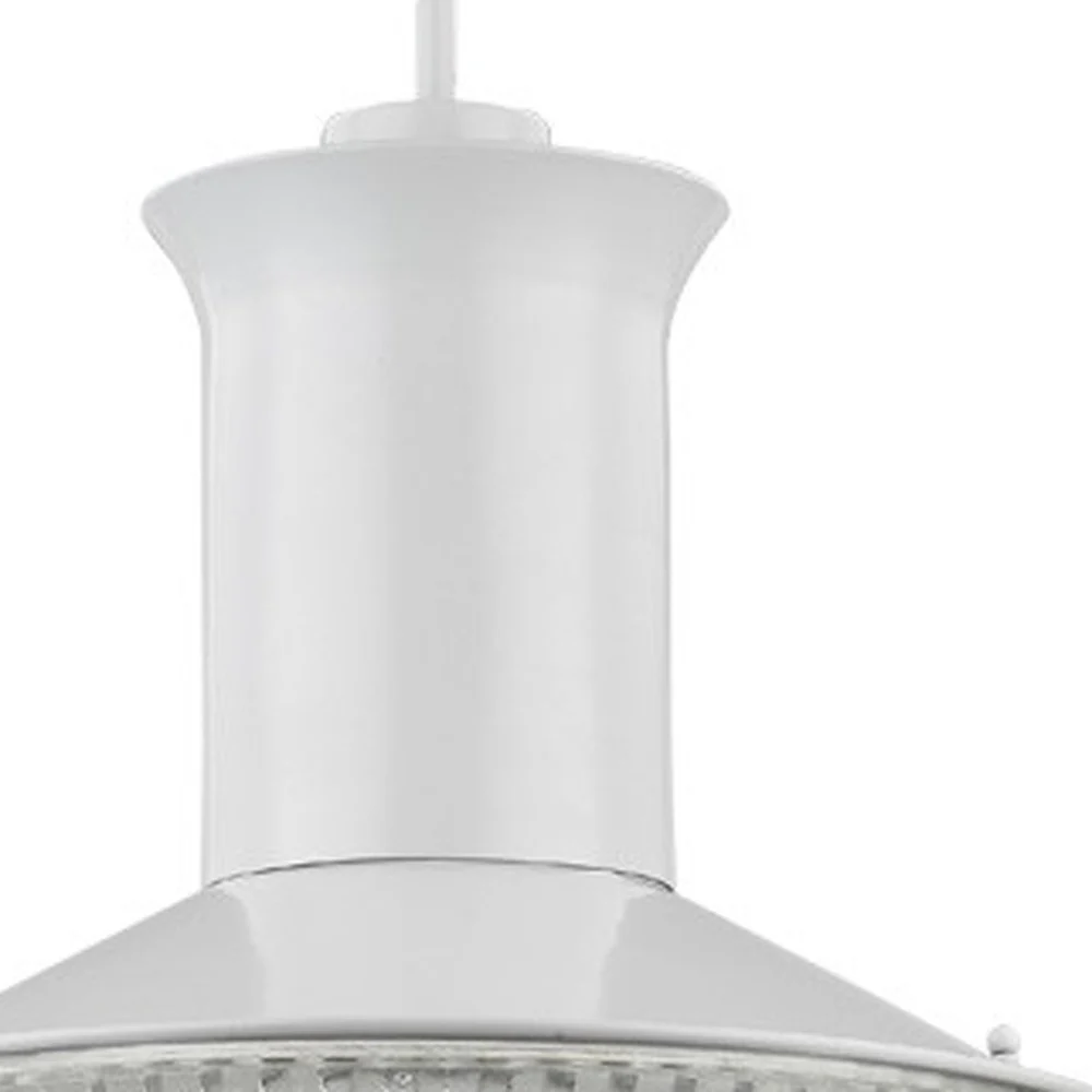 Skylar 1-Light White Pendant With Halophane Glass Shade By Homeroots - Image 4