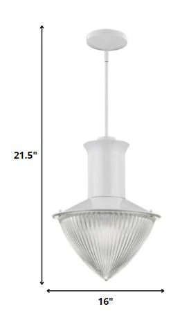 Skylar 1-Light White Pendant With Halophane Glass Shade By Homeroots - Image 5