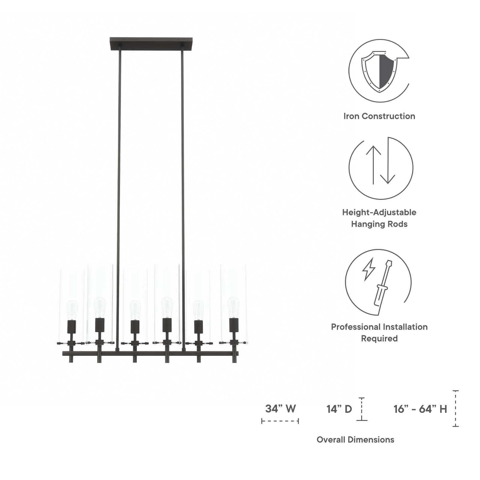 Skylark 6-Light Chandelier By Modway - EEI-5651 - Image 9