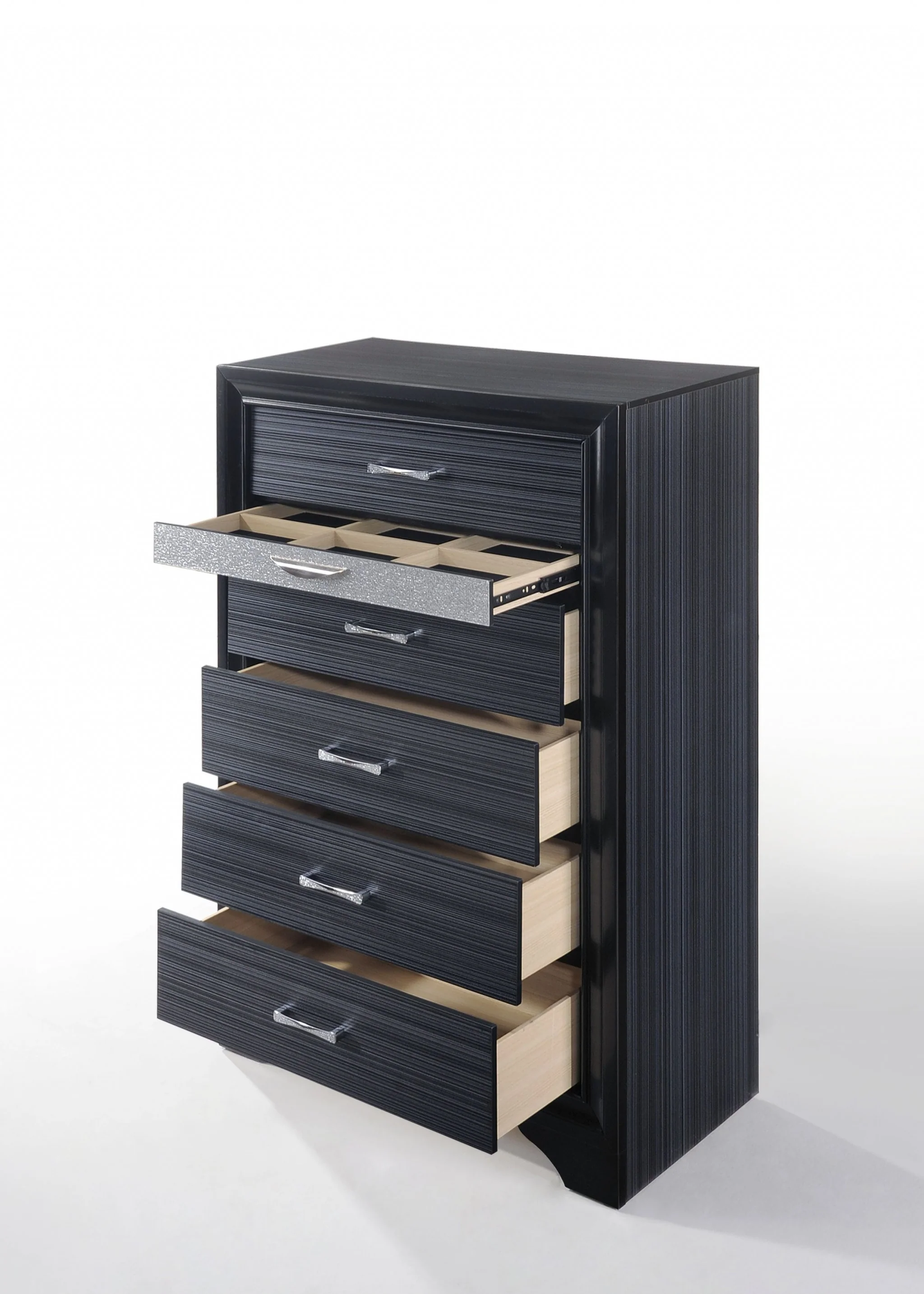 Sleek 51' Black 6 Drawer Chest Dresser By Homeroots - Image 2