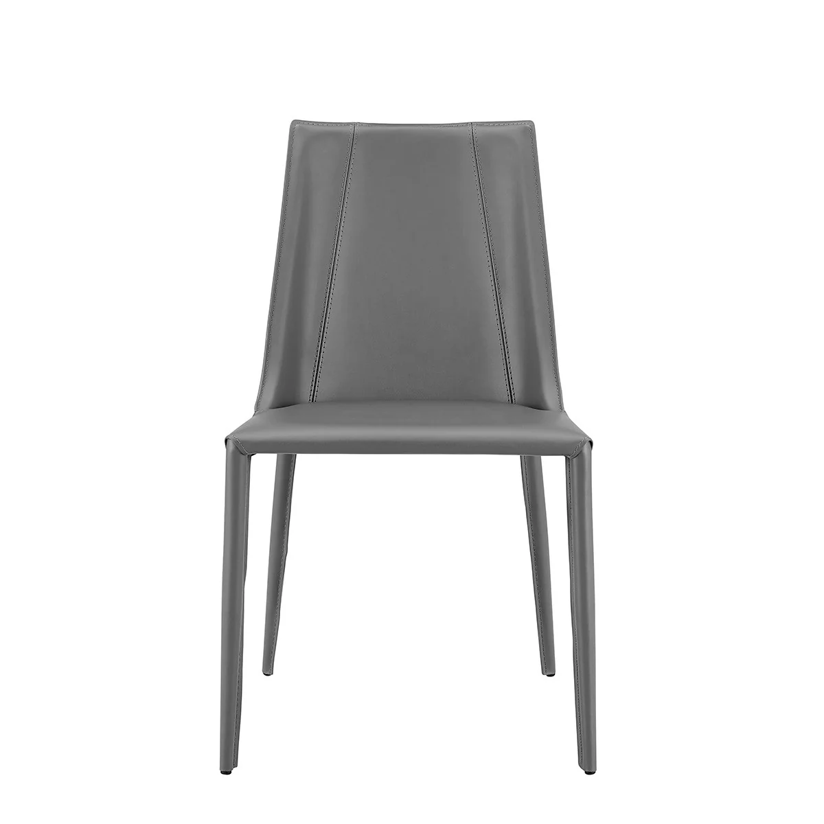 Sleek All Black Faux Leather Dining Or Side Chair By Homeroots - Image 15