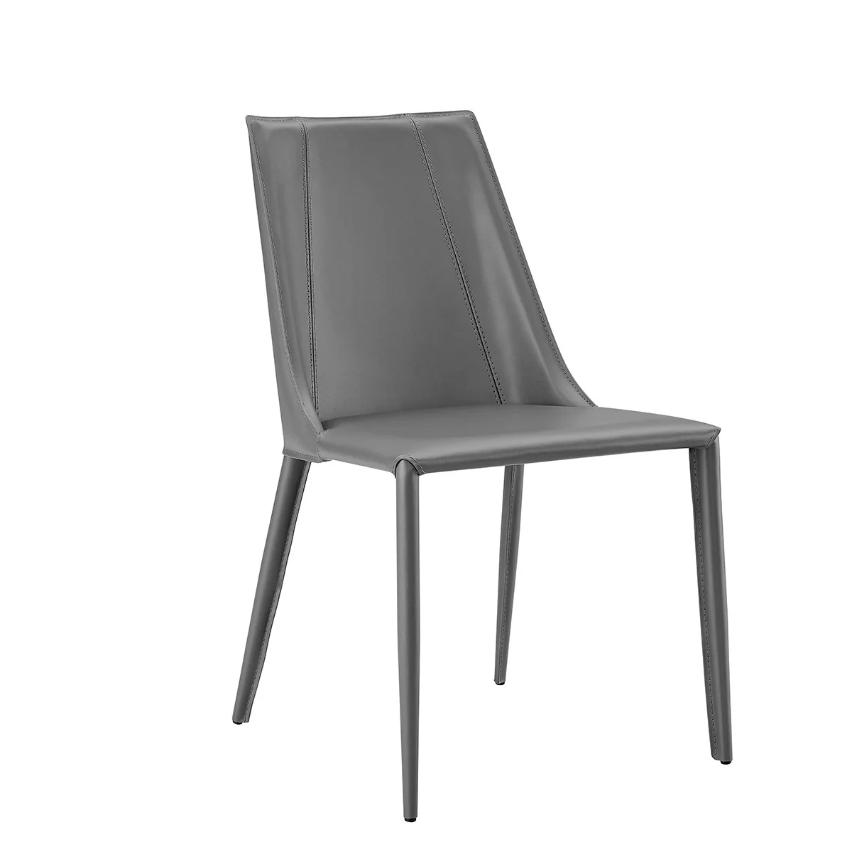 Sleek All Black Faux Leather Dining Or Side Chair By Homeroots - Image 16