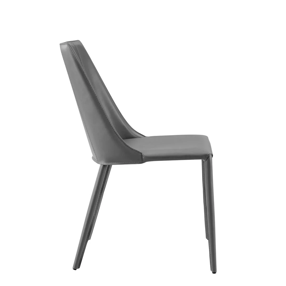 Sleek All Black Faux Leather Dining Or Side Chair By Homeroots - Image 17