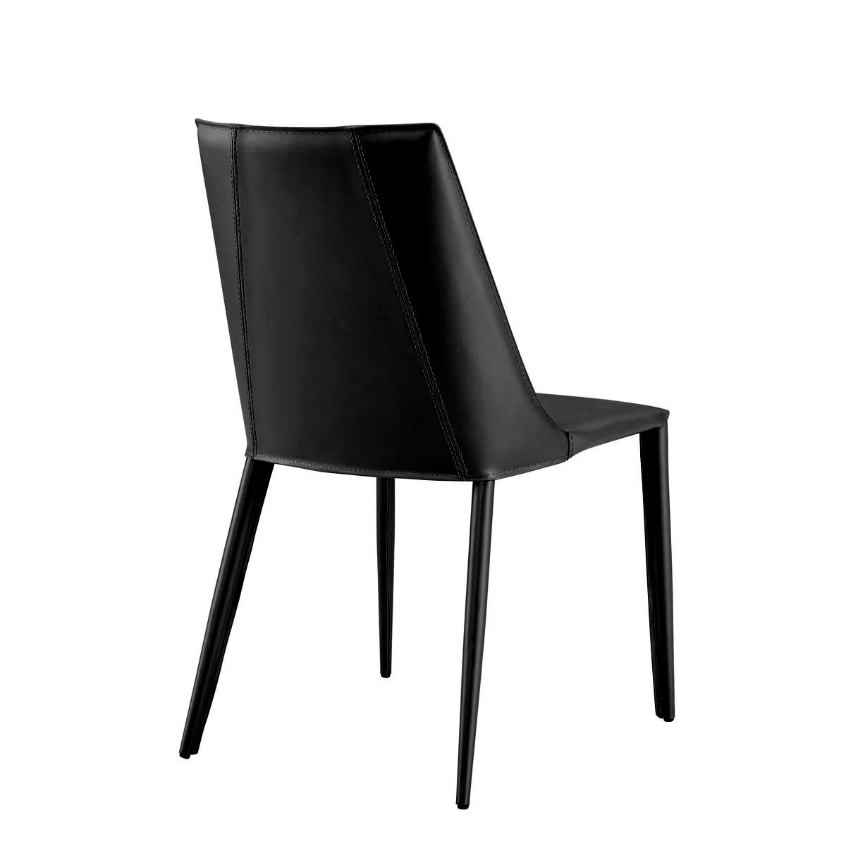 Sleek All Black Faux Leather Dining Or Side Chair By Homeroots - Image 4