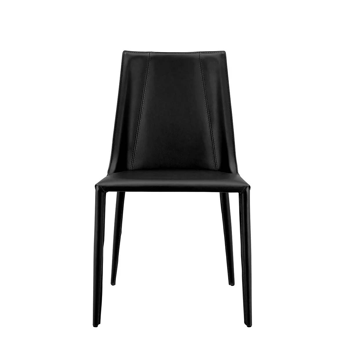 Sleek All Black Faux Leather Dining Or Side Chair By Homeroots - Image 6