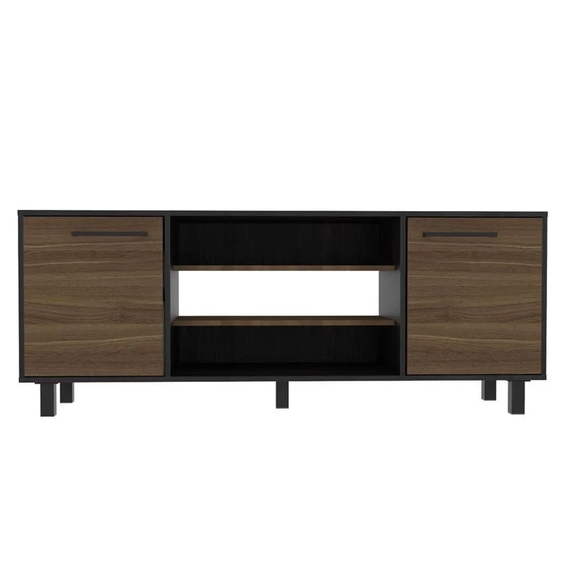 Sleek and Stylish Carbon Espresso Television Stand By Homeroots - Image 2