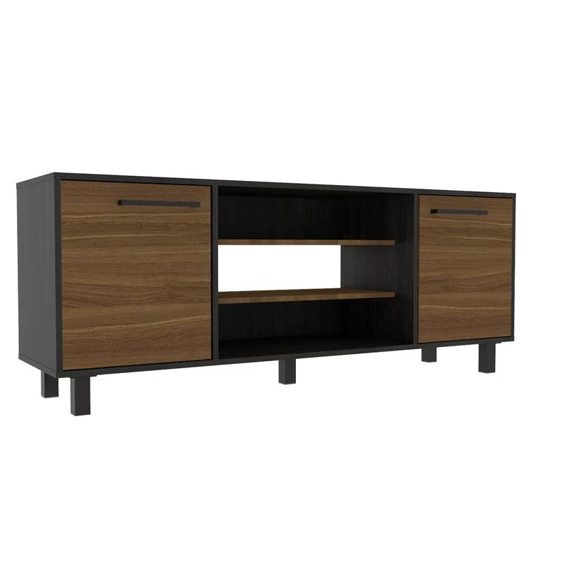 Sleek and Stylish Carbon Espresso Television Stand By Homeroots - Image 3