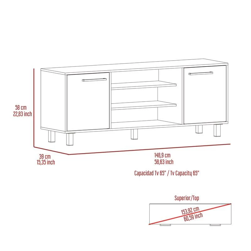 Sleek and Stylish Carbon Espresso Television Stand By Homeroots - Image 6