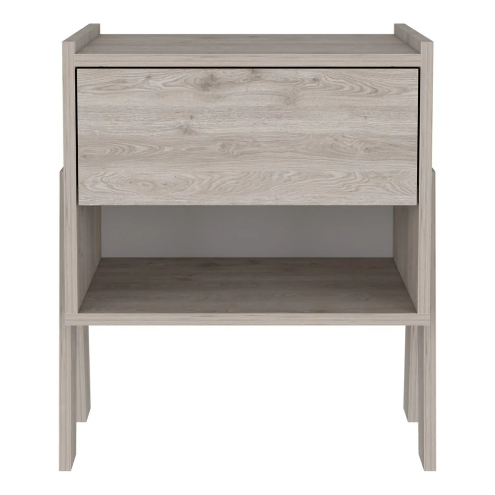 Sleek and Trendy Light Grey Bedroom Nightstand By Homeroots - Image 2