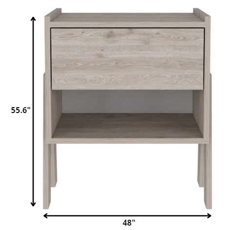 Sleek and Trendy Light Grey Bedroom Nightstand By Homeroots - Image 4