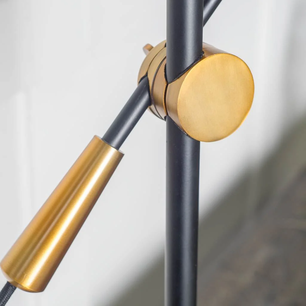 Sleek Black and Gold Cone Adjustable Table or Desk Lamp By Homeroots - Image 4