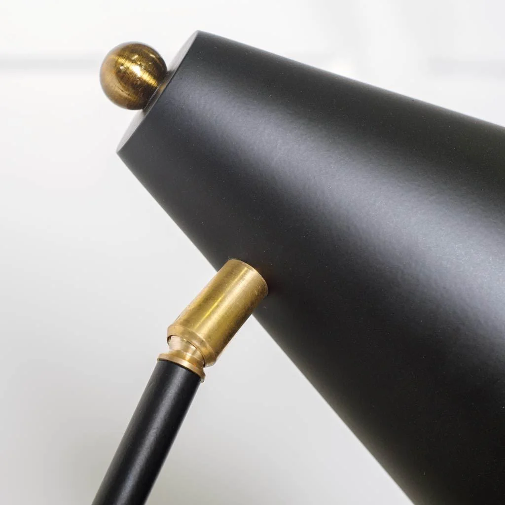 Sleek Black and Gold Cone Adjustable Table or Desk Lamp By Homeroots - Image 5