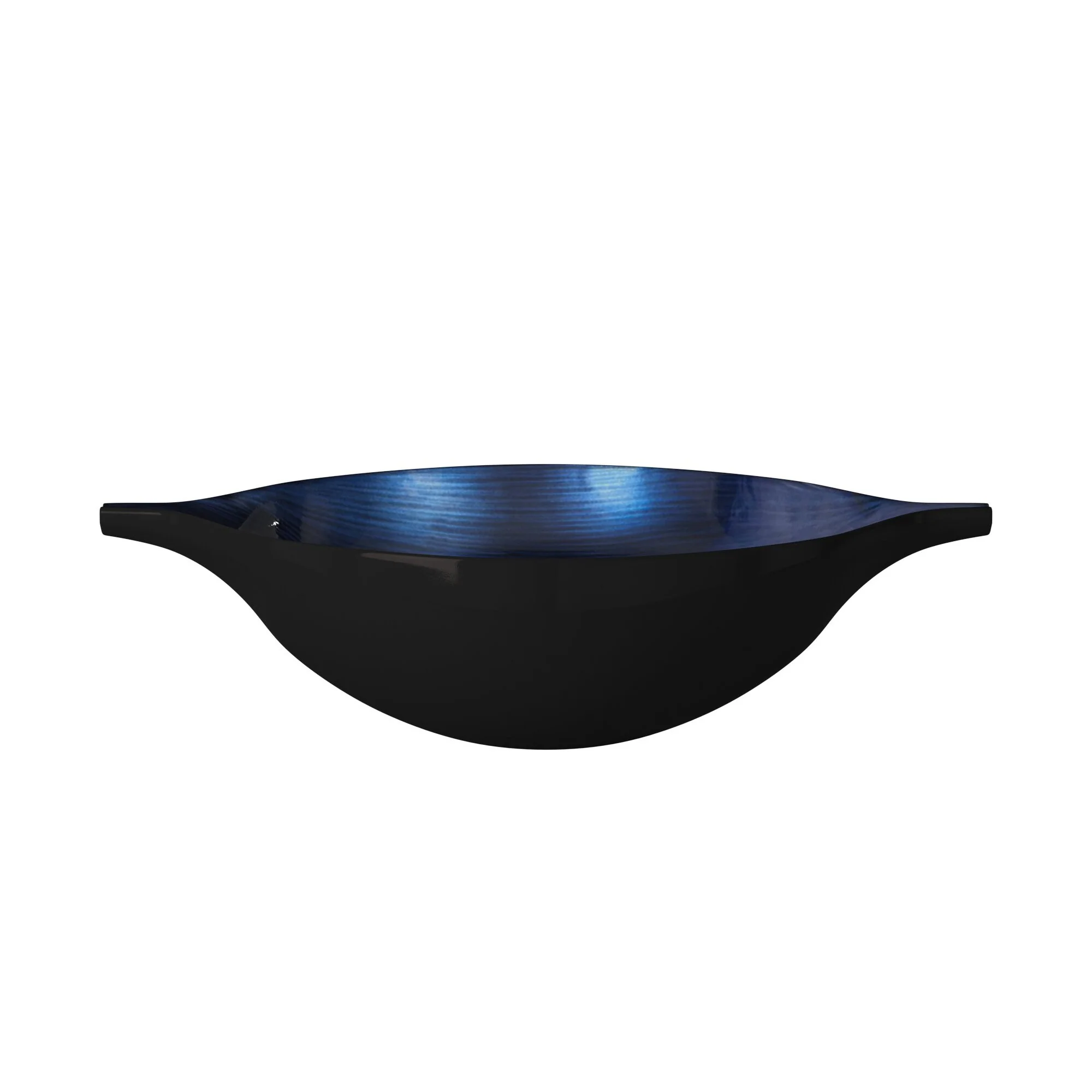 Sleek Blue and Black Lacquer Centerpiece Eye Bowl By Homeroots - Image 2
