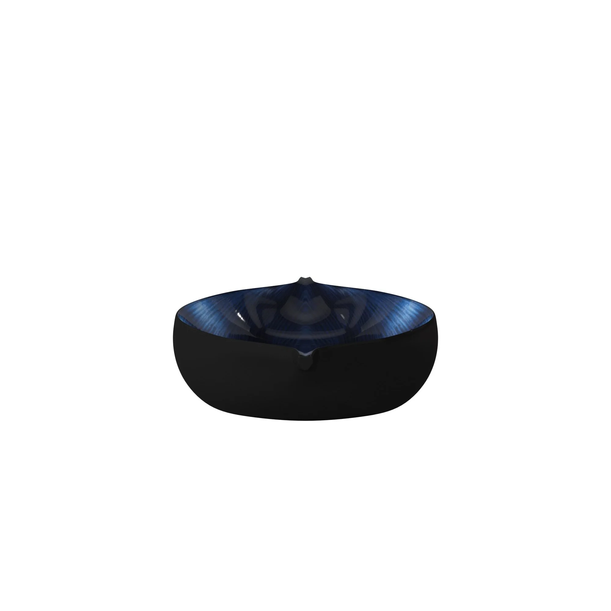 Sleek Blue and Black Lacquer Centerpiece Eye Bowl By Homeroots - Image 3