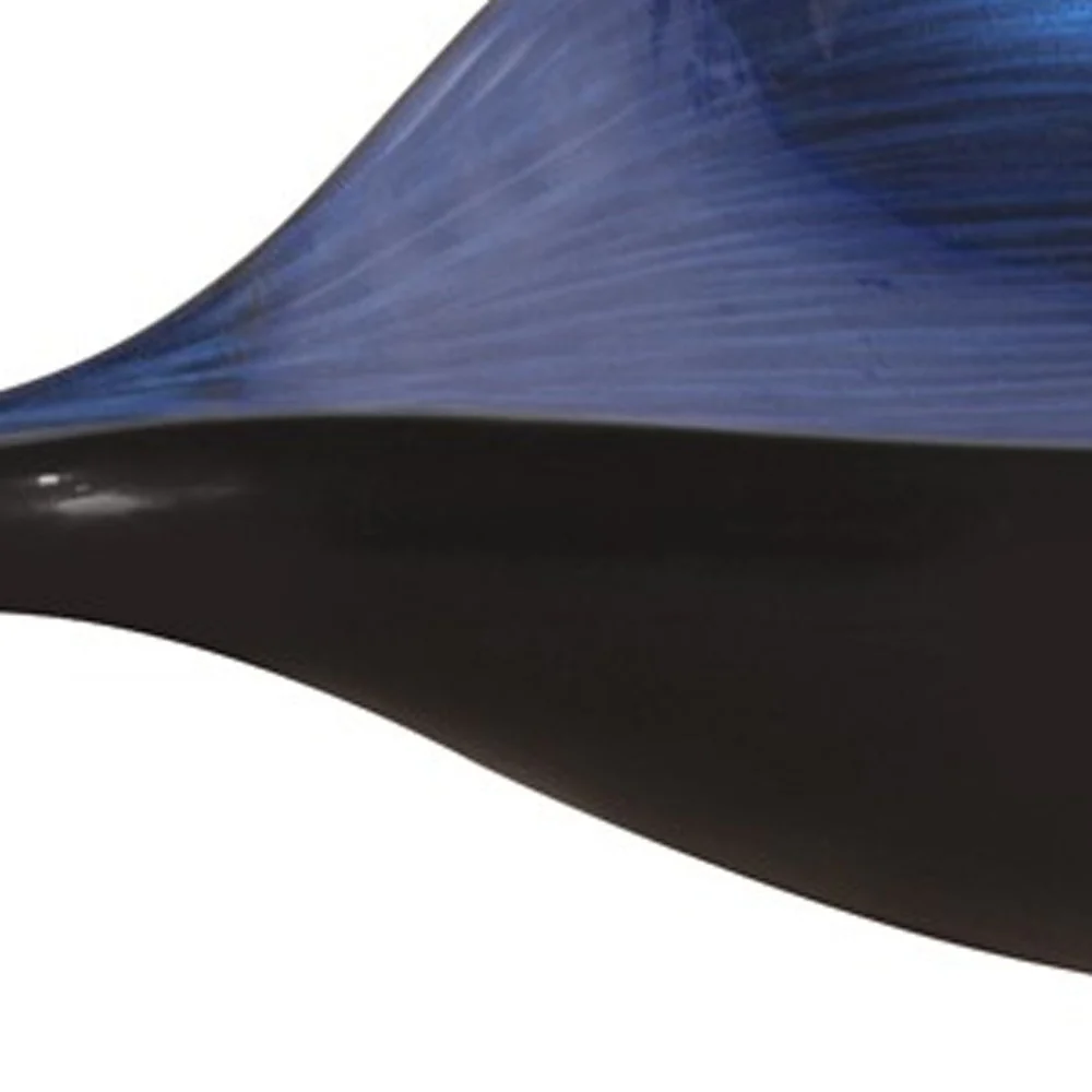 Sleek Blue and Black Lacquer Centerpiece Eye Bowl By Homeroots - Image 5